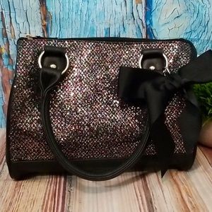 Candie's multi color glitter bag with bow NWT